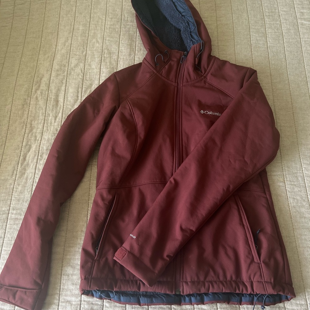 Columbia Burgundy Fleece-Lined Jacket